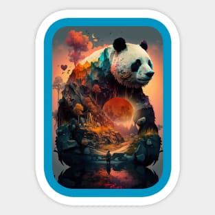 Panda Moon Sticker